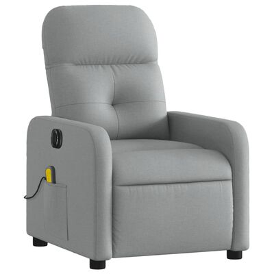 vidaXL Electric Massage Recliner Chair Light Grey Fabric