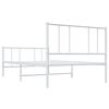 vidaXL Metal Bed Frame without Mattress with Footboard White 100x200cm