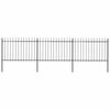vidaXL Garden Fence with Spear Top Steel 537x120 cm Black