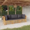 vidaXL 3 Piece Garden Lounge Set with Cushions Solid Wood Teak