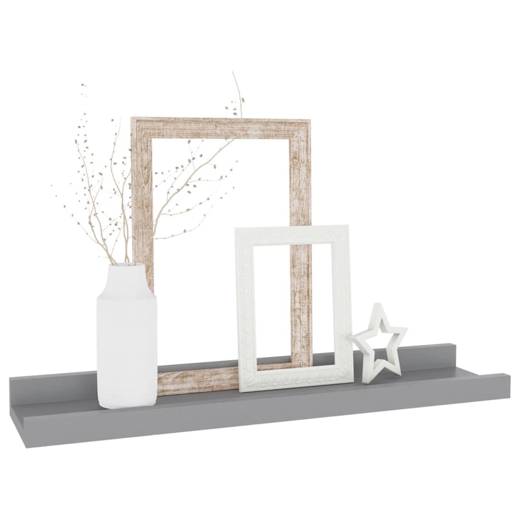 vidaXL Wall Shelves 4 pcs Grey 40x9x3 cm