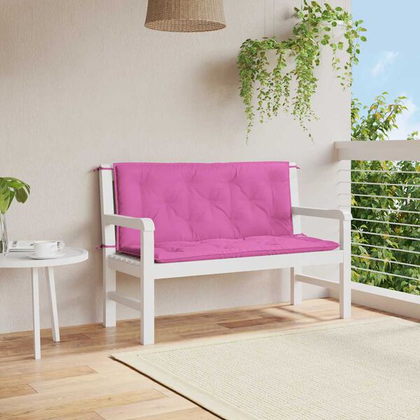 vidaXL Garden Bench Cushions 2pcs Pink 120x50x7cm Fabric