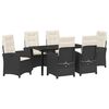 vidaXL Garden Dining Set with Cushion 7 pcs Black Poly Rattan