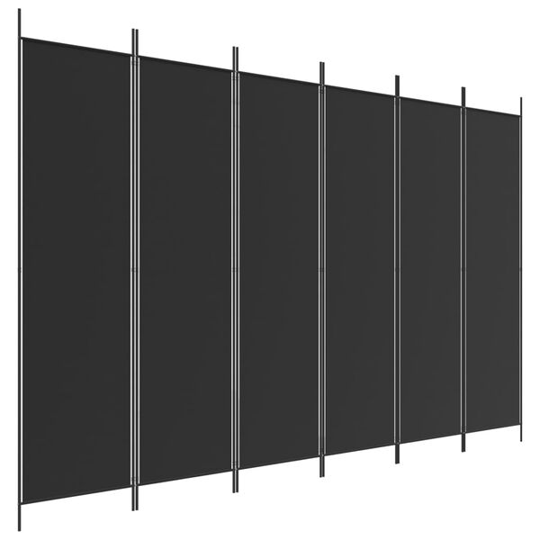 vidaXL 6-Panel Room Divider Black 300x200 cm Fabric