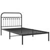 vidaXL Metal Bed Frame without Mattress with Headboard Black 100x200cm