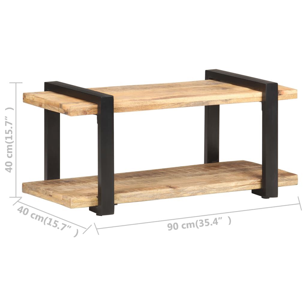 vidaXL TV Cabinet 90x40x40 cm Rough Mango Wood