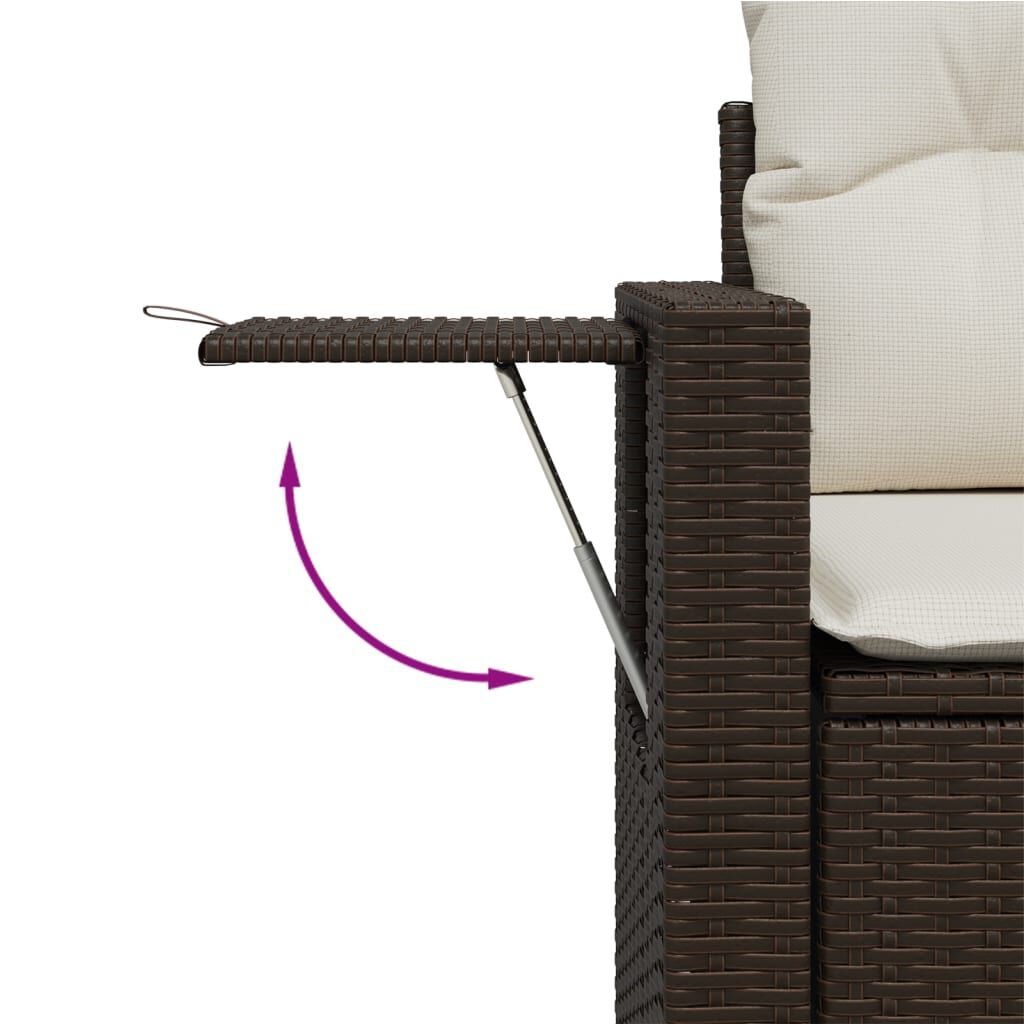 vidaXL 10 Piece Garden Sofa Set with Cushions Brown Poly Rattan