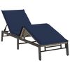 vidaXL Sun Lounger with Cushion Grey Poly Rattan