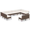vidaXL 12 Piece Garden Lounge Set with Cushions Poly Rattan Brown