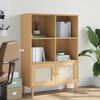 vidaXL Bookcase SENJA Rattan Look Brown 90x35x130 cm Solid Wood Pine