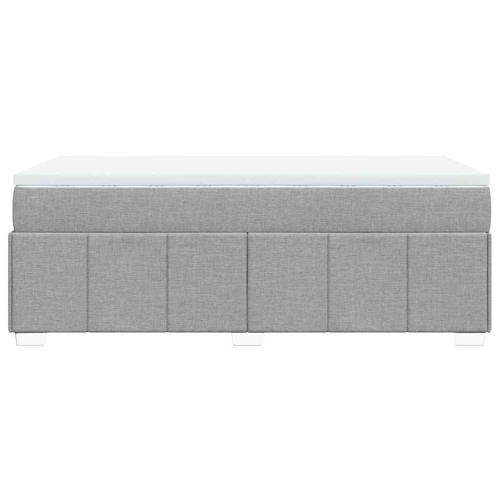 vidaXL Box Spring Bed with Mattress Light Grey Twin XL Fabric