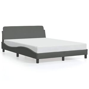 vidaXL Bed Frame "Dover" Dark Grey 137x190 cm Double Fabric