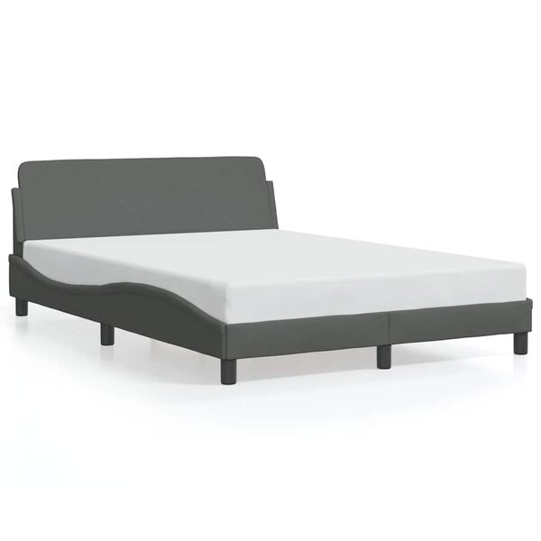 vidaXL Bed Frame "Dover" Dark Grey 137x190 cm Double Fabric