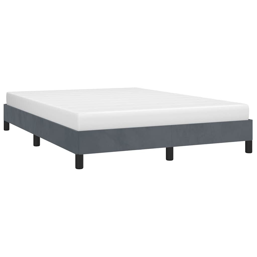 vidaXL Bed Frame without Mattress Dark Grey 137x187 cm Double Velvet