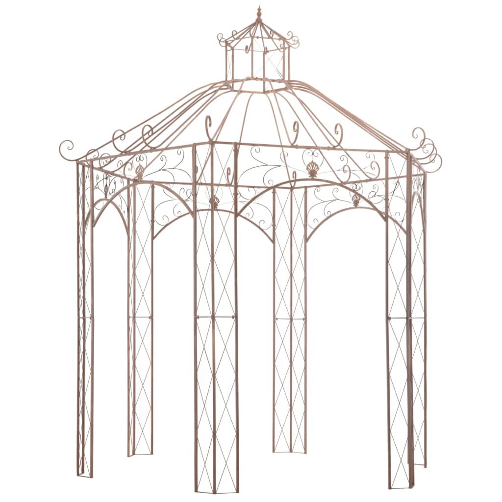vidaXL Garden Pavilion Antique Brown 3 m Iron