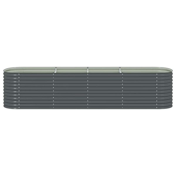 vidaXL Garden Raised Bed 400x80x81 cm Galvanised Steel Grey