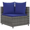 vidaXL 4 Piece Garden Sofa Set with Cushions Grey Poly Rattan