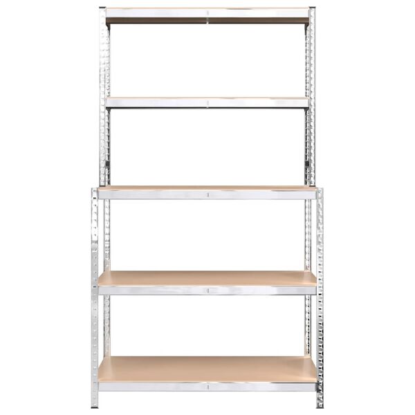 vidaXL 5-Layer Work Table with Shelves Silver Steel&Engineered Wood