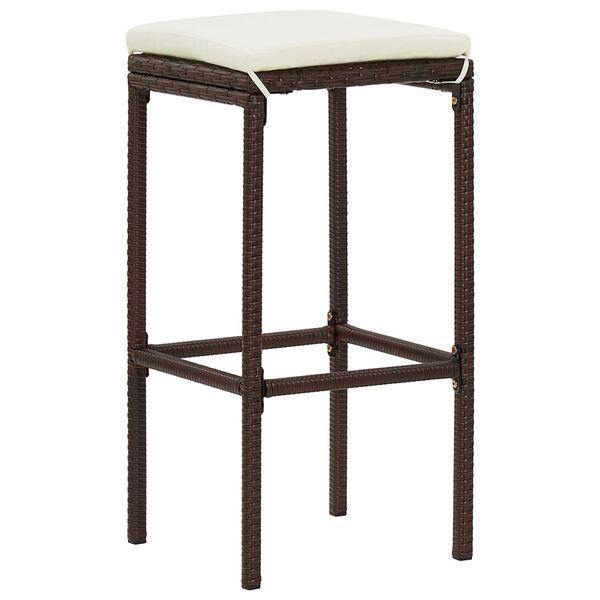 vidaXL 5 Piece Garden Bar Set Brown Solid Wood Acacia and Poly Rattan