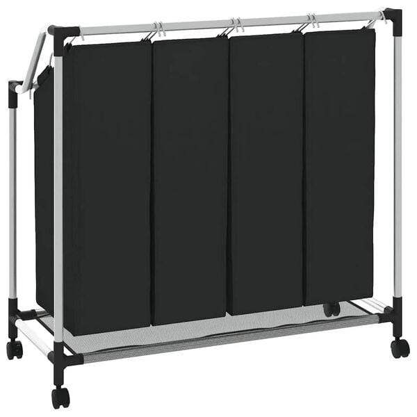Laundry sorter with 4 bags black grey