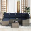 vidaXL Sofa Set with Cushion 7 pcs Grey Poly Rattan