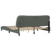 vidaXL Bed Frame with LED without Mattress "Hvar" Dark Grey 193x203 cm Fabric