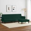 vidaXL 2-Seater Sofa Bed with Footstool Dark Green Velvet