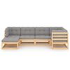 vidaXL 6 Piece Garden Lounge Set with Cushions Solid Pinewood
