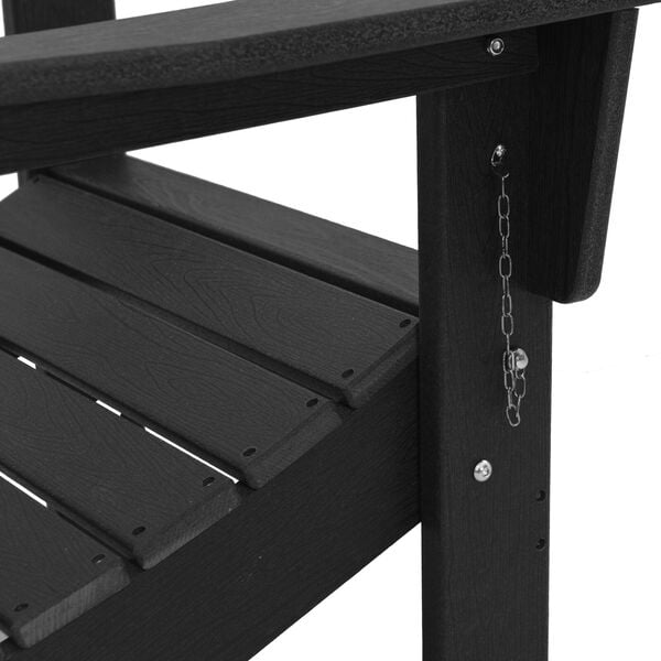vidaXL Folding Adirondack Chair Black 74.5x80.5x90 cm HDPE