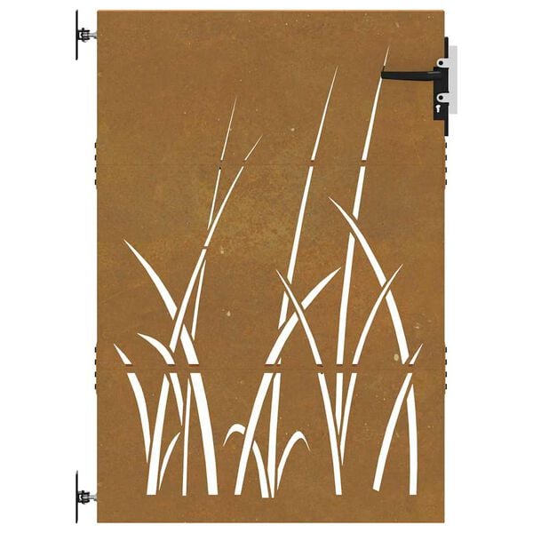 vidaXL Garden Gate 85x150 cm Corten Steel Grass Design