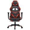 vidaXL Gaming Chair with Footrest Black and Red Faux Leather