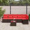 vidaXL Garden Sofa Set with Cushion 7 pcs Brown Poly Rattan