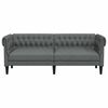 vidaXL Chesterfield Sofa 3-Seater Dark Grey Fabric