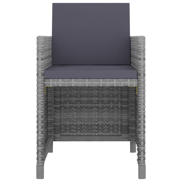 vidaXL 13 Piece Outdoor Dining Set with Cushions Poly Rattan Anthracite