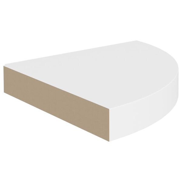 vidaXL Floating Corner Shelf White 25x25x3.8 cm MDF