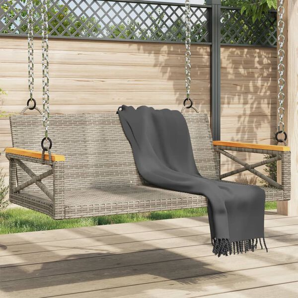 vidaXL Swing Bench Grey 109x62x40 cm Poly Rattan