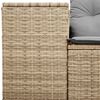 vidaXL Garden Sofa with Cushions 2-Seater Beige Poly Rattan