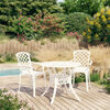 vidaXL 3 Piece Bistro Set Cast Aluminium White