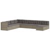 vidaXL 9 Piece Garden Lounge Set with Cushions Grey Poly Rattan