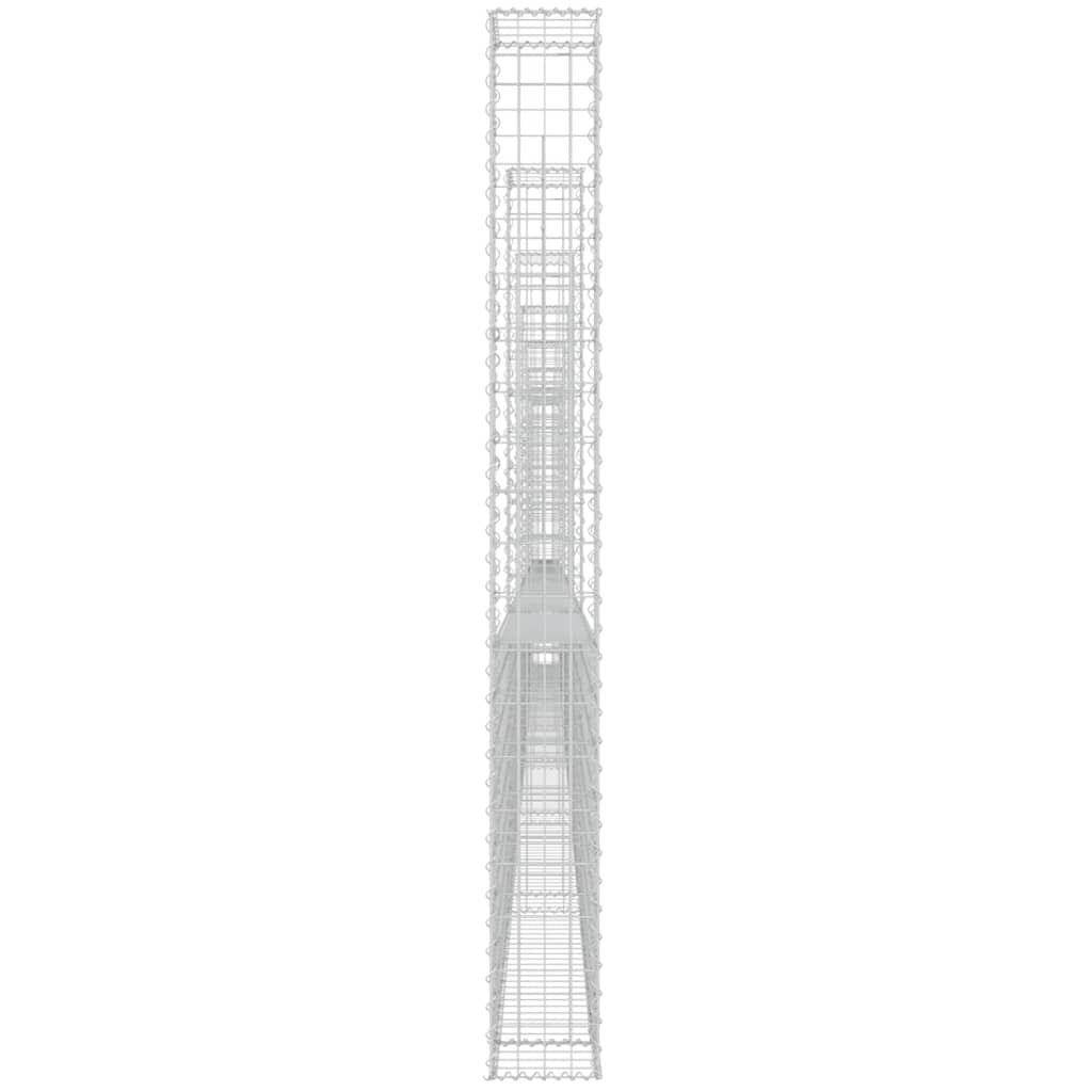 vidaXL U-shape Gabion Basket with 8 Posts Iron 860x20x200 cm