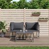 vidaXL 3 Piece Garden Lounge Set with Cushions Anthracite Poly Rattan