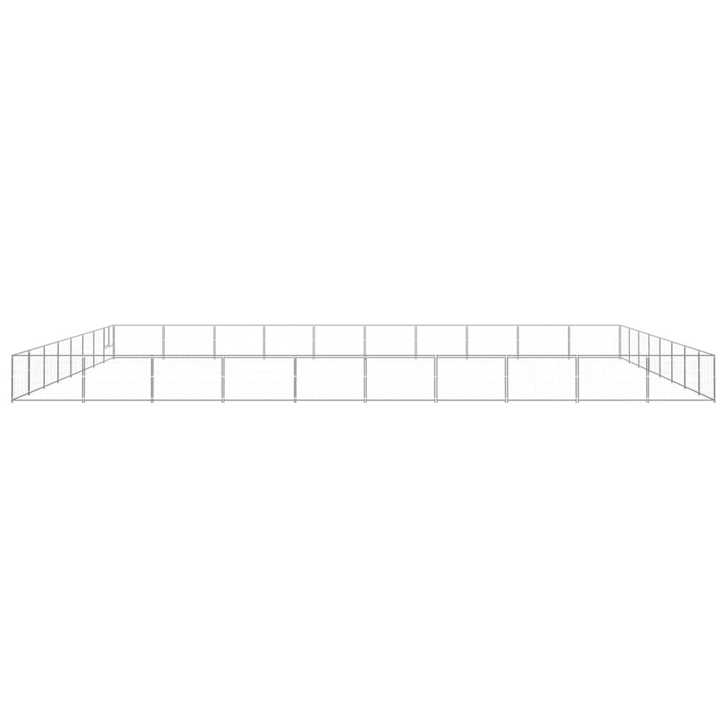 vidaXL Dog Kennel Silver 80 m² Steel
