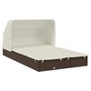 vidaXL 2-Person Sunbed with Foldable Roof Brown 213x118x97cm Poly Rattan