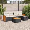 vidaXL 6 Piece Garden Sofa Set with Cushions Black Poly Rattan