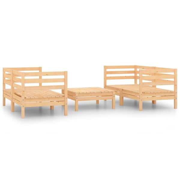 vidaXL 5 Piece Garden Lounge Set Solid Pinewood
