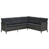 vidaXL 3 Piece Garden Lounge Set with Cushions Poly Rattan Grey