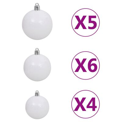 vidaXL Artificial Half Pre-lit Christmas Tree with Ball Set Green 150 cm