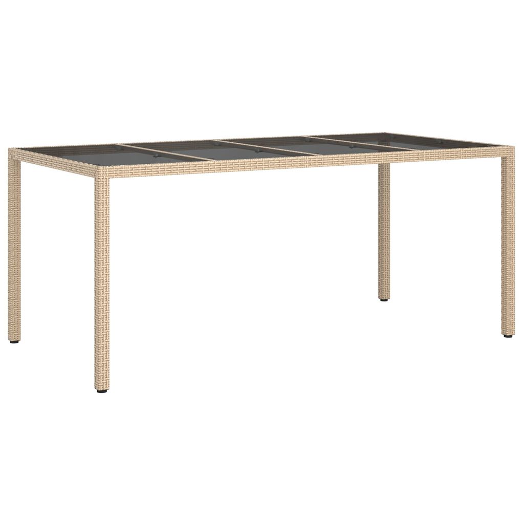 vidaXL Garden Dining Table Beige 190 x 90 x 75 cm Poly rattan