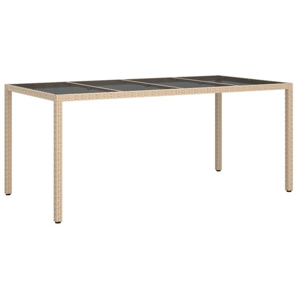 vidaXL Garden Dining Table Beige 190 x 90 x 75 cm Poly rattan