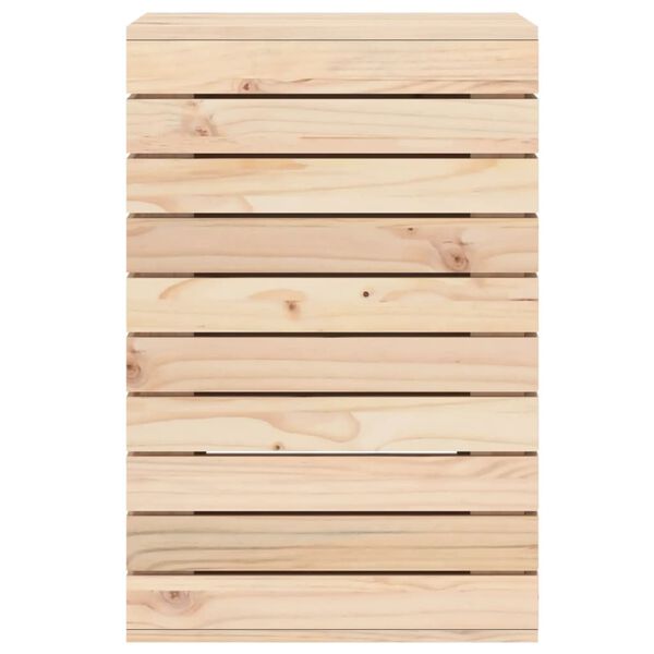 vidaXL Laundry Basket 44x44x66 cm Solid Wood Pine